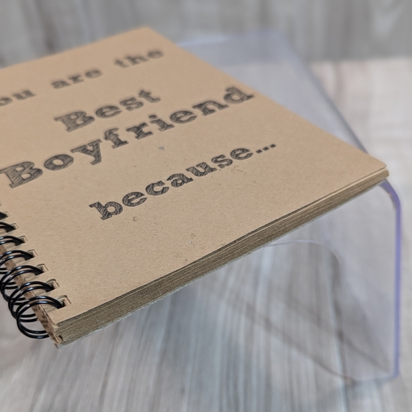 New "BEST BOYFRIEND" Journaling Scrap Book Recycled Bound Brown Paper - Picture 4 of 9